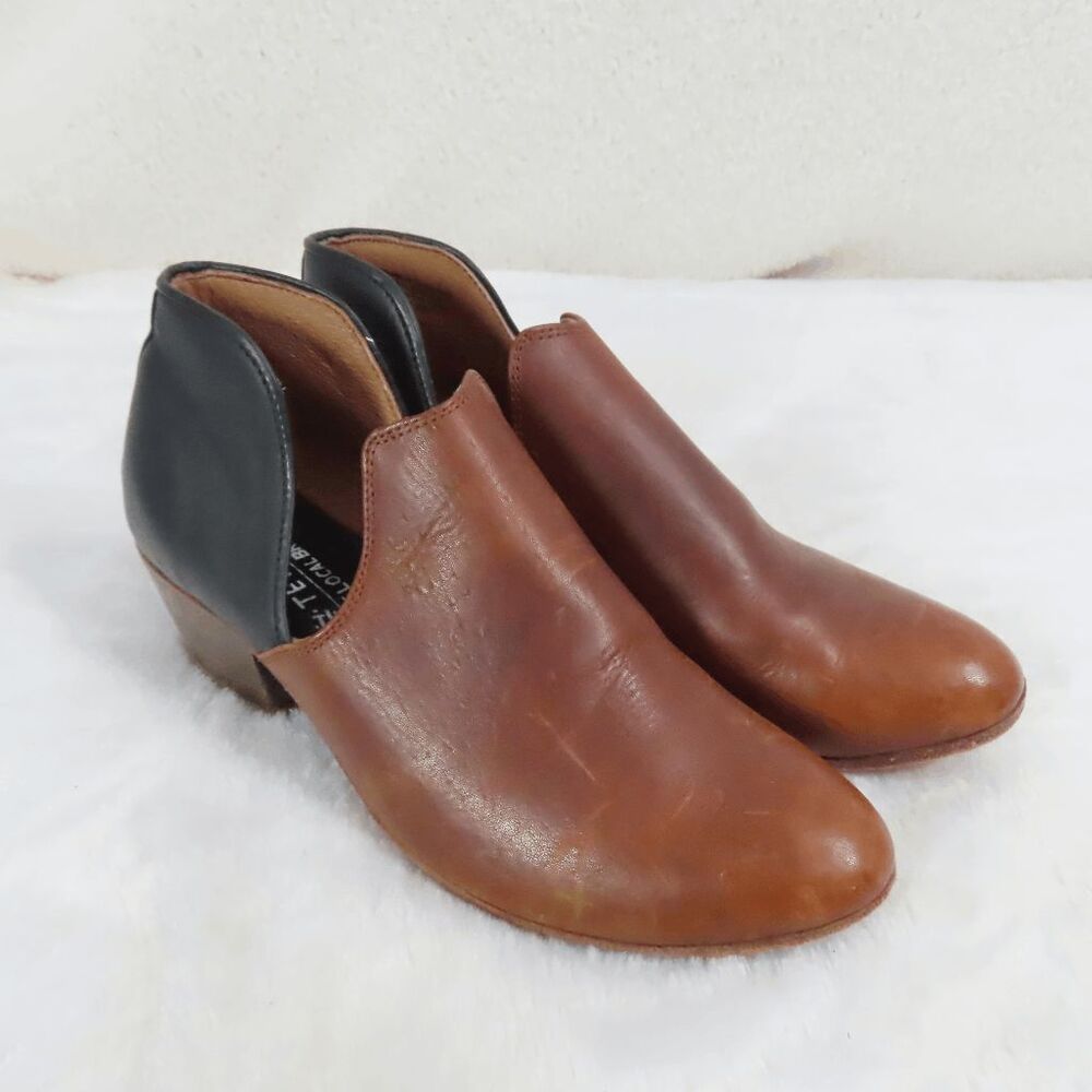 Teysha Block Color Black and Brown Vaquera Slip-on Bootie Size 9